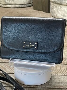 KATE SPADE Convertible Black Grain Leather Mikka Grove Street Crossbody Bag